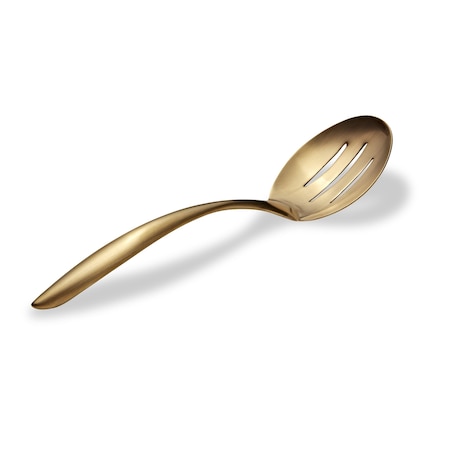 Bon Chef Ez Use Banquet Slotted Serving Spoon W/Hollow Coolhandle 9-3/4 - Gold Matte 9464GM